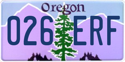 OR license plate 026ERF