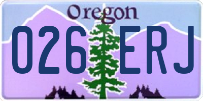 OR license plate 026ERJ