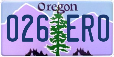 OR license plate 026ERO