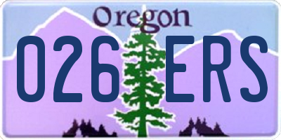 OR license plate 026ERS