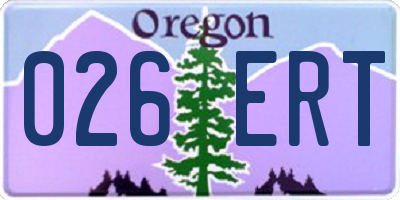 OR license plate 026ERT