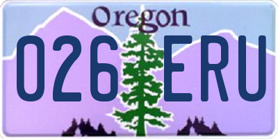 OR license plate 026ERU