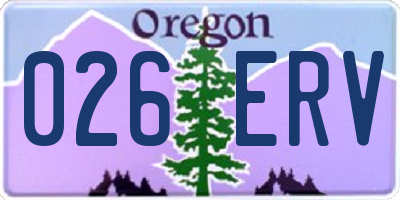 OR license plate 026ERV
