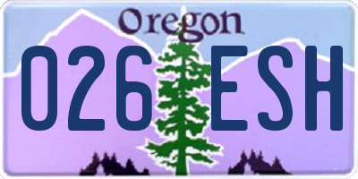 OR license plate 026ESH