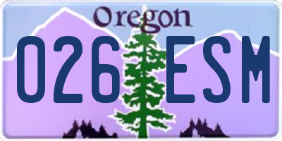 OR license plate 026ESM