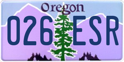 OR license plate 026ESR