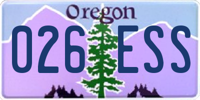 OR license plate 026ESS