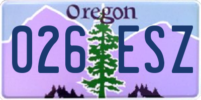 OR license plate 026ESZ