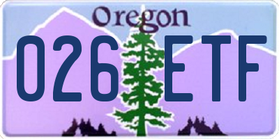 OR license plate 026ETF