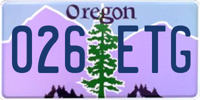 OR license plate 026ETG