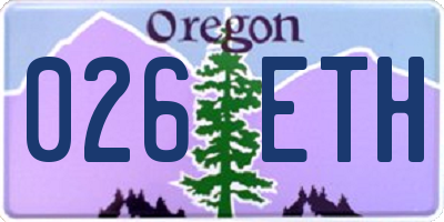 OR license plate 026ETH