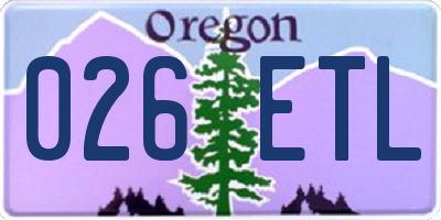 OR license plate 026ETL