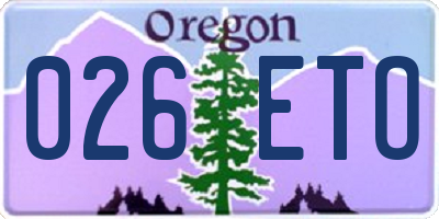OR license plate 026ETO