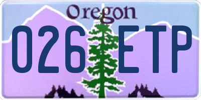 OR license plate 026ETP