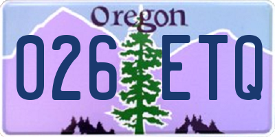 OR license plate 026ETQ