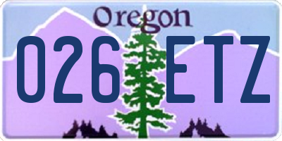 OR license plate 026ETZ
