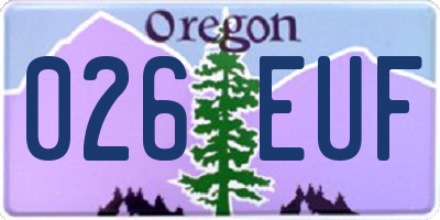 OR license plate 026EUF