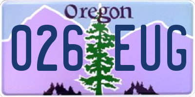 OR license plate 026EUG