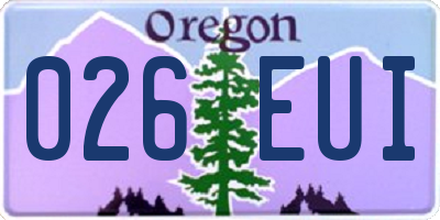 OR license plate 026EUI
