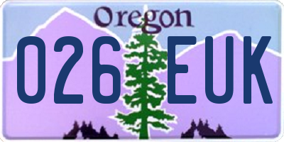 OR license plate 026EUK