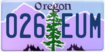 OR license plate 026EUM