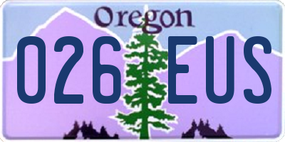OR license plate 026EUS