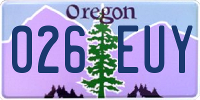 OR license plate 026EUY