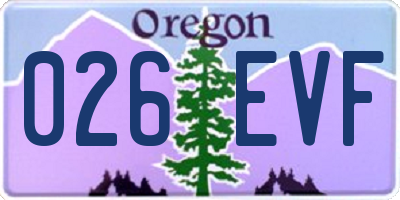 OR license plate 026EVF