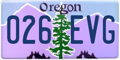 OR license plate 026EVG