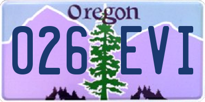 OR license plate 026EVI