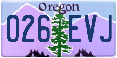 OR license plate 026EVJ