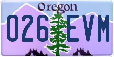 OR license plate 026EVM