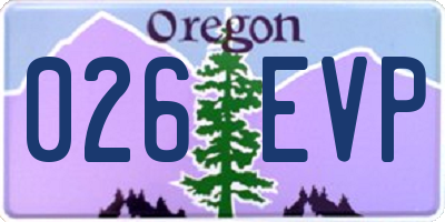 OR license plate 026EVP