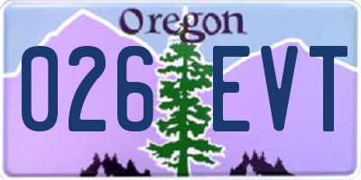 OR license plate 026EVT