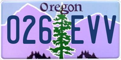 OR license plate 026EVV