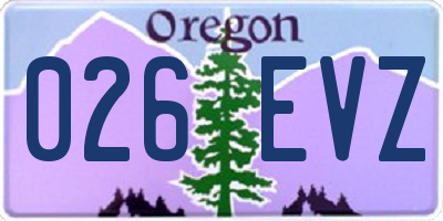 OR license plate 026EVZ