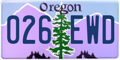 OR license plate 026EWD