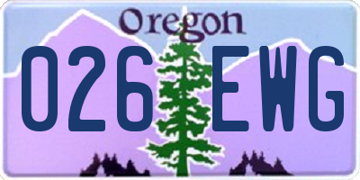 OR license plate 026EWG