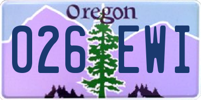 OR license plate 026EWI