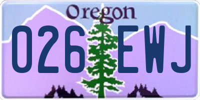 OR license plate 026EWJ