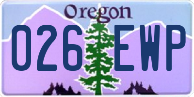 OR license plate 026EWP