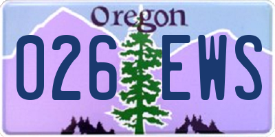 OR license plate 026EWS