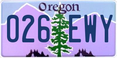 OR license plate 026EWY