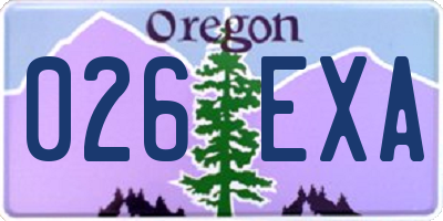 OR license plate 026EXA