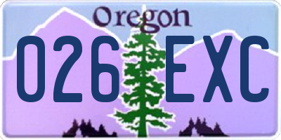 OR license plate 026EXC