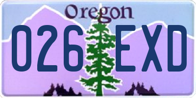 OR license plate 026EXD