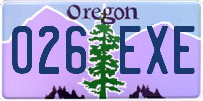 OR license plate 026EXE