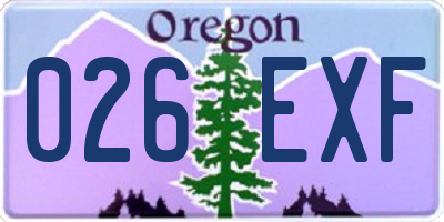 OR license plate 026EXF