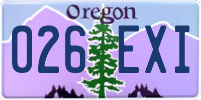 OR license plate 026EXI