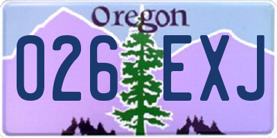 OR license plate 026EXJ